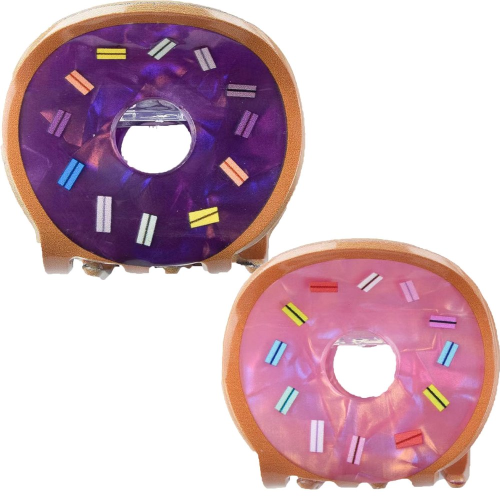 Doughnut Claw Clips,Donut Hair Claw Clips,Bread Dessert Hair Jaw Clips,Food Shape Hair Clips,Acetate Hair Clips for Girls,Small Claw Barrettes for Women (s1)