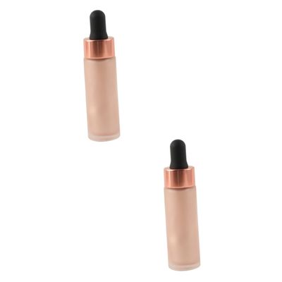 FRCOLOR 2pcs Liquid Highlighter Drops for Face and Cheekbones Illuminating Makeup Silky Shine for All-day Wear for Nightclubs Cosplay and Special Occasions