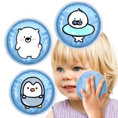 AiricePac Large Kids Ice Packs for Boo Boos, 3 Packs Toddler Gel Ice Packs Wrap for Injuries Reusable, Hot Cold Compress for Children's Fever Pain Relief, Wisdom Teeth, First Aid, Bumps & Bruises