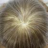 Mens Toupee Hair Replacement System for Men Thin Skin Full Poly Mens Human Hair Pieces Injected PU Toupee for Men 8"X10" #740 Very Light Brown with 40% gray hair-120% density view 3