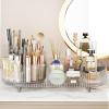 Rotating Makeup Organizer for Vanity with Brush Holder, Cosmetic Makeup Storage Organizer, Large Spinning Makeup Skincare Organizer, Countertop Makeup Perfume, Lotions Display Case (Transparent) view 2