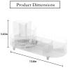 Rotating Makeup Organizer for Vanity with Brush Holder, Cosmetic Makeup Storage Organizer, Large Spinning Makeup Skincare Organizer, Countertop Makeup Perfume, Lotions Display Case (Transparent) view 3