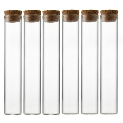 12Pcs 30ML 1OZ Mini Glass Bottles Small Tubes Jars Test Tube with Cork Stopper Wish Bottles Message Bottles Tiny Glass Vials Jars for DIY Craft Decoration Party Favors Scientific Experiments