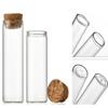 12Pcs 30ML 1OZ Mini Glass Bottles Small Tubes Jars Test Tube with Cork Stopper Wish Bottles Message Bottles Tiny Glass Vials Jars for DIY Craft Decoration Party Favors Scientific Experiments view 2