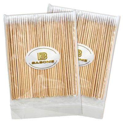 BABONIE 200PCS Pointed Cotton Swabs - Precision Microblading Cotton Swab 4 inch - Micro Sticks for Nail Supplies Makeup Tattoo Permanent Cosmetic