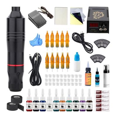 King Kong Motor Tattoo Pen Red and Black Tattoo Machine Kit Cutting and Misting Integrated Machine Embroidery Equipment designed specifically for beginners (Black)