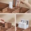 Cosmetic Organizer Large Capacity Wood Makeup Organizer, with 3 Makeup Drawers and Cabinet, Inside Mirror, Tissue Box, Lipsticks Holder, for Storing Skincae,Palettes, Brushes, Jewelry and More Makeup view 4