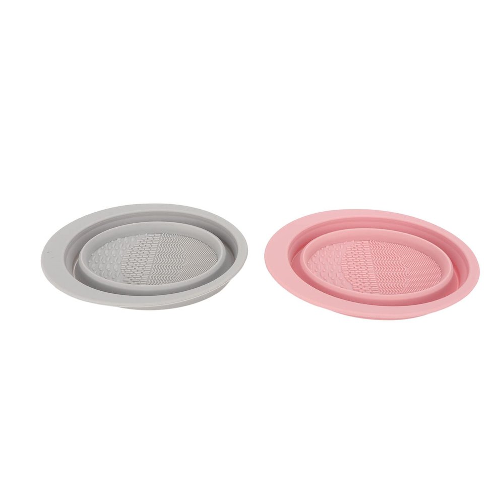 2Pcs Silicone Makeup Brush Cleaning Bowls - Foldable Cosmetic Brush Cleaning Bowls for Efficient Makeup Brush and Sponge Cleaning