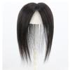 12x13cm Left Part Fluffy Hand Tied Straight Human Hair Toppers with Three Clips for Hair Loss for Woman, Swiss Base Topper Hairpiece Wiglet (Natural color,25cm/10inch) view 1