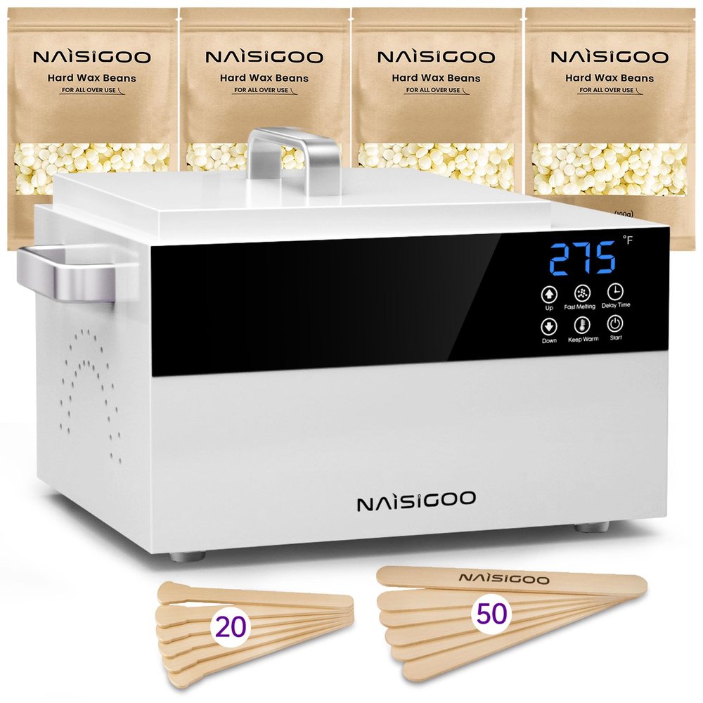 NAISIGOO 5.5 lbs Wax Pot Professional Wax Warmer for Hair Removal, 86-275 Smart Adjustable Temp, 5-Min Fast Melting, Digital Large Waxing Pot for Beauty Salon SPA Esthetician