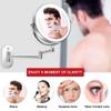 8'' Bathroom Mirror Wall Mounted Upgrade Auto Off Led Makeup Mirror Shaving Mirror with 1X/10X Magnification 360 Deg Swivel Powered by 4 X AAA Batteries Nickel view 2
