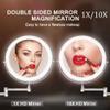 8'' Bathroom Mirror Wall Mounted Upgrade Auto Off Led Makeup Mirror Shaving Mirror with 1X/10X Magnification 360 Deg Swivel Powered by 4 X AAA Batteries Nickel view 3