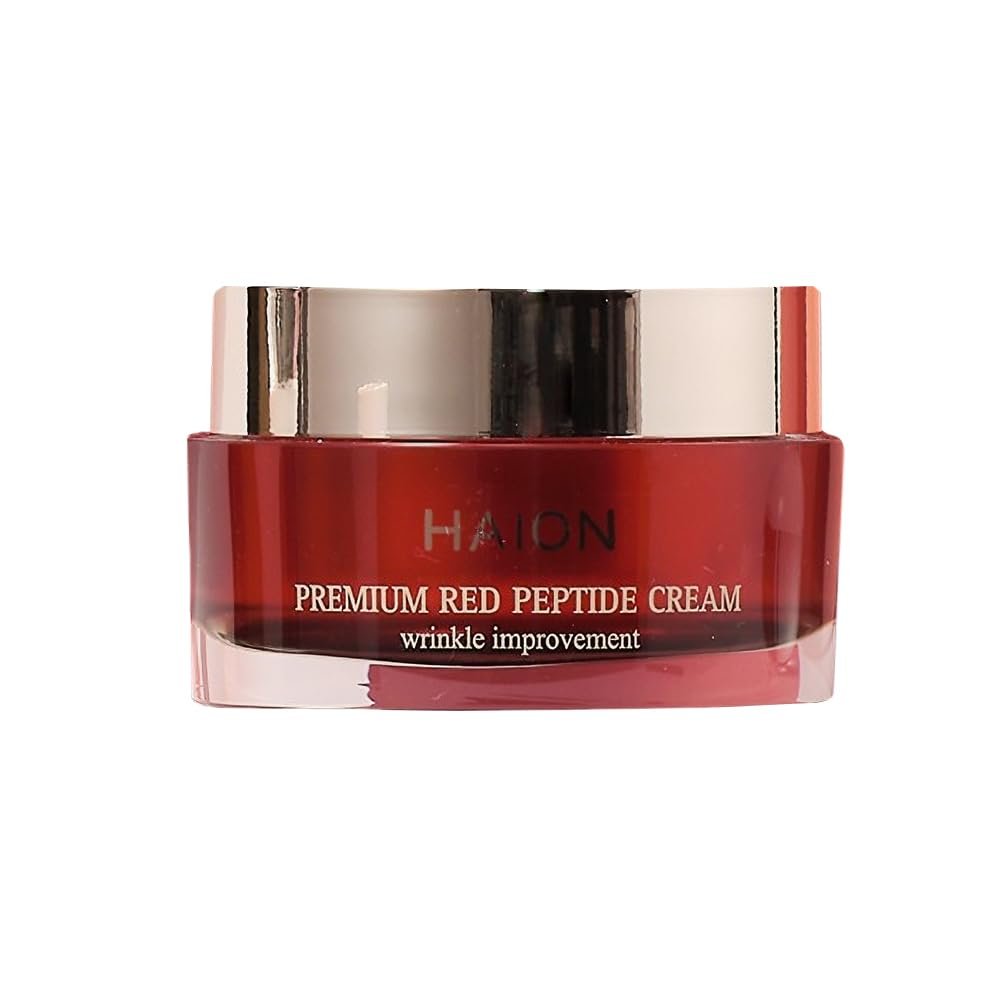 ROAEXPO HAION Premium Red Peptide Cream 50mL, Anti-Wrinkle Cream, Conditioning And Moisturizing, JEJU Turmeric, Sea Cuccumber Naturally-Derived Ingredients, Made in Jeju, Made In Korea