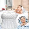 Wilitto Luxury Bathtub Pillow with 6 Suction Cups & Drying Hook, Headrest Bath Pillows for Tub, Neck Shoulder Back Support Spa Cushion 3D Soft Air Mesh Pillow White view 2