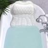 Wilitto Luxury Bathtub Pillow with 6 Suction Cups & Drying Hook, Headrest Bath Pillows for Tub, Neck Shoulder Back Support Spa Cushion 3D Soft Air Mesh Pillow White view 3