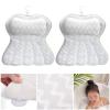Wilitto Luxury Bathtub Pillow with 6 Suction Cups & Drying Hook, Headrest Bath Pillows for Tub, Neck Shoulder Back Support Spa Cushion 3D Soft Air Mesh Pillow White view 4