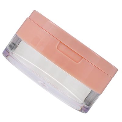 balacoo Portable Pink Loose Powder Container Mirror and Powder Puff Refillable Makeup Case for Daily Use Double Design to Prevent Leakage