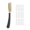 CestoMen Straight Edge Shaving Razor for Men, Professional Silicone Handle Stainless Steel Barber Razor - Salon Cut Throat Shavette with 15 Guarded Blades (Gold) view 1