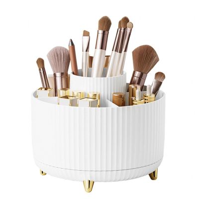 LoKori 360 Rotating Makeup Organizer,Large Capacity Makeup Brush Holder Makeup Brushes Cup,Cosmetic Display Cases for Vanity Decor Bathroom Desk,A