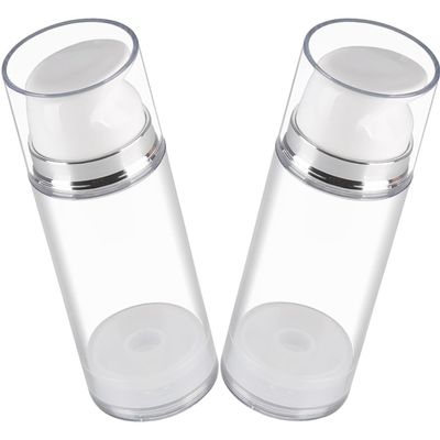 Clear Airless Pump Bottles, 2PCS Lotion Dispenser Travel with Pump, Vacuum Plastic Travel Size Lotion Bottle for Foundation, Creams, Cosmetic 150ML