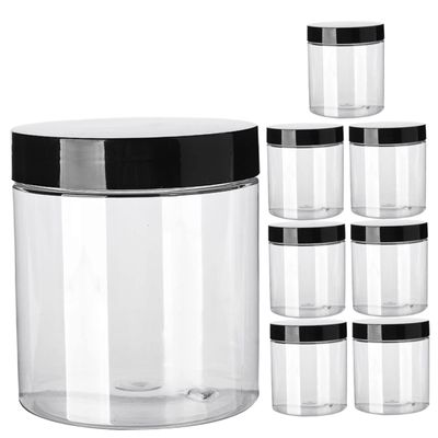 Housoutil 8pcs Wide Cream Jars Transparent Cosmetic Containers for Travel Lightweight Empty Cream Storage for Ointments