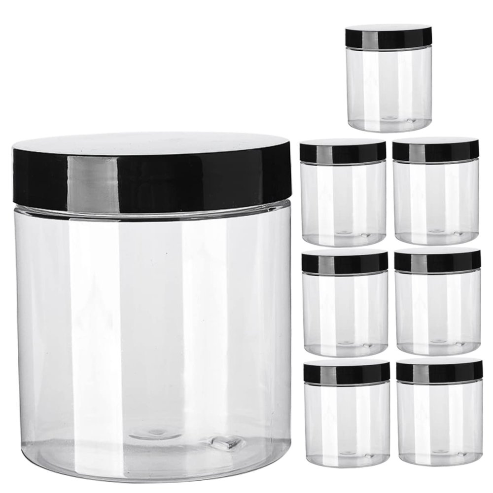 Housoutil 8pcs Wide Cream Jars Transparent Cosmetic Containers for Travel Lightweight Empty Cream Storage for Ointments