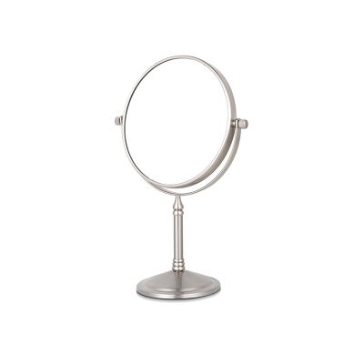 CBLdF 8In Double Sided Makeup Mirror, 360 Swivel Tabletop Mirror Round Vanity Mirror for Bedroom,Brushed Nickel,3X