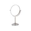CBLdF 8In Double Sided Makeup Mirror, 360 Swivel Tabletop Mirror Round Vanity Mirror for Bedroom,Brushed Nickel,3X view 1