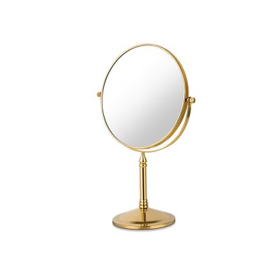 CBLdF 8In Double Sided Makeup Mirror, 360 Swivel Tabletop Mirror Round Vanity Mirror for Bedroom,Gold,3X