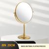 CBLdF 8In Double Sided Makeup Mirror, 360 Swivel Tabletop Mirror Round Vanity Mirror for Bedroom,Gold,3X view 2