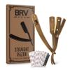 BRV MEN Straight Razor | Titanium Series | 100 Single Edge Blades | Straight Edge Razor | Shavette | Barber Razor | Mens Shaving Knife | Straight Razor Kit | For Men (Titanium Bronze) view 1