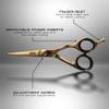 Facial Hair Scissors for Men | Titanium Series | Mustache & Beard Trimming Scissors | 5.5 inches l Sharp & Precise Grooming | Razor Edge Barber Scissor (RIGHT HANDED - titanium bronze) view 3