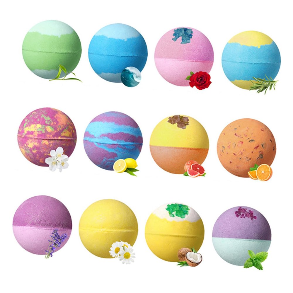 balacoo 12pcs Colorful Spa Bath Adorable Bathing Random Animal Toys Soothing Bubble Release for Relaxation and Glowing Skin