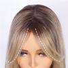 Eight Bang Gold Long Gradation of Hair Straight Synthetic Long Wigs Machine Made for Hair Loss for Woman Middle Parting Bang Wigs for Thinning Hair (Gold) view 2