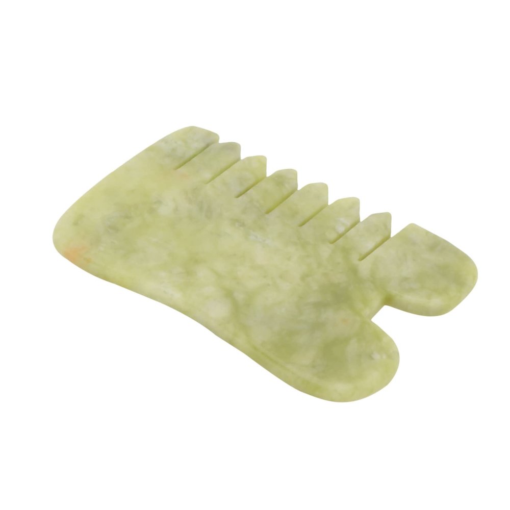 Mipcase 1pc Jade Facial Massager Tool Durable Board for Natural Skin Care Multi-functional Face Massage Plate Smooth Edges Comfortable for Daily Use