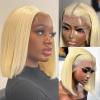 Licoville 613 Blonde Bob Wig Human Hair 180% Density Short Blonde Wigs Bob Sleek Straight HD Transparent 13x4 613 Lace Front Wig Human Hair Glueless Wigs for Black Women Pre Plucked view 1