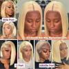 Licoville 613 Blonde Bob Wig Human Hair 180% Density Short Blonde Wigs Bob Sleek Straight HD Transparent 13x4 613 Lace Front Wig Human Hair Glueless Wigs for Black Women Pre Plucked view 4