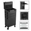 CNCEST Rolling Makeup Train Case Trolley with Adjustable LED Light,Studio Mirror Touch Screen 3000K-6000K Cosmetic Storage Lockable Makeup Artist Nail Organizer (5layer) view 4