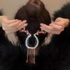 2PCS Rhinestone Tassel Ponytail Hair Claw, Hair Bun Clip Tassel Ponytail Hair Clips, Horsetail Buckle Ball Head Hair Accessories (2cps-C,One Size) view 3