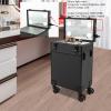 CNCEST Rolling Makeup Train Case Trolley with Adjustable LED Light,Studio Mirror Touch Screen 3000K-6000K Cosmetic Storage Lockable Makeup Artist Nail Organizer (3layer) view 2