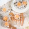 1 Box Champagne Rose Nail Art Charms Valentine's Day Resin Nail Charms White Pearl Rhinestone Nail Charms Design for Acylic Nail DIY Decoration Nail Accessories Valentine's Nail Supplies view 3