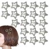 20 Pcs Silver Star Snap Clips Mini 1.2 in Cool Hair Clips Party Festivals Hair Accessories MGPFERD view 1