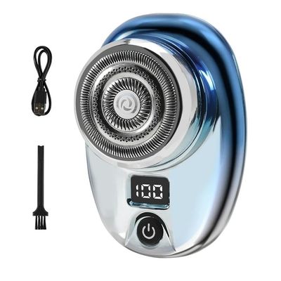 EKHOU Head Shavers for Bald Men, Mini Electric Razor Wet and Dry Washable Razor USB Charging Digital Display Portable Electric Shaver (Color : Gradient Blue)