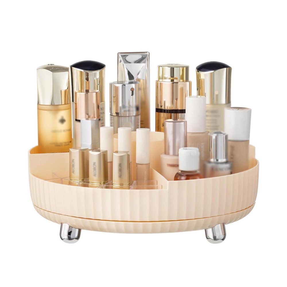 360 Rotating Makeup Organizer,Vanity Cosmetic Storage Organizer,Large Capacity Perfume Organizer Lotions Display Cases for Bathroom Counter,B