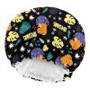 Babrukda Dinosaur Palm Leaf Print Sleep Cap for Kids Adjustable Elastic Band Flat Cap Sleeping for Hair Satin Bonnet Sleeping Beanie Hair Cap Headwear Hat for Girls Boys Toddler Baby view 3