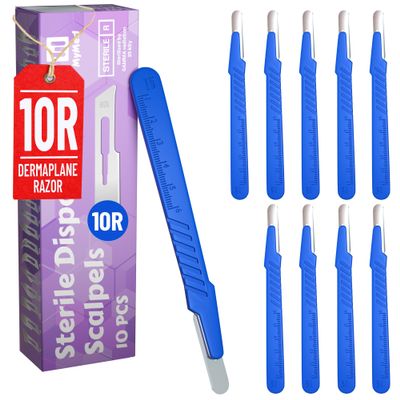 MyMed Dermaplane Razor 10R Blades Dermaplaning Scalpels Pack of 10