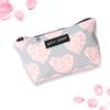 Betsey Johnson 8.5 Inch Zipper Cosmetic Pouch Small Toiletry Bag Lightweight Durable Polyester Organizer with Inner Zipped Pocket Good For Makeup Accessories and Travel Needs (Chevron Hearts) view 1