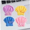 balacoo 4pcs Coral Fleece Hair Drying Caps Fast Drying Turban Bowknot Design Elastic and Absorbent Shower Wraps for Women and Girls Yellow view 2