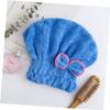 balacoo 4pcs Coral Fleece Hair Drying Caps Fast Drying Turban Bowknot Design Elastic and Absorbent Shower Wraps for Women and Girls Yellow view 4