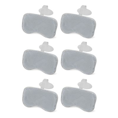 Bestway SaluSpa Padded Headrest Pillows with Adjustable Strap to Adjust Height, Washable Mesh Cover, Compatible with SaluSpa Hot Tubs, Gray, (6 Pack)
